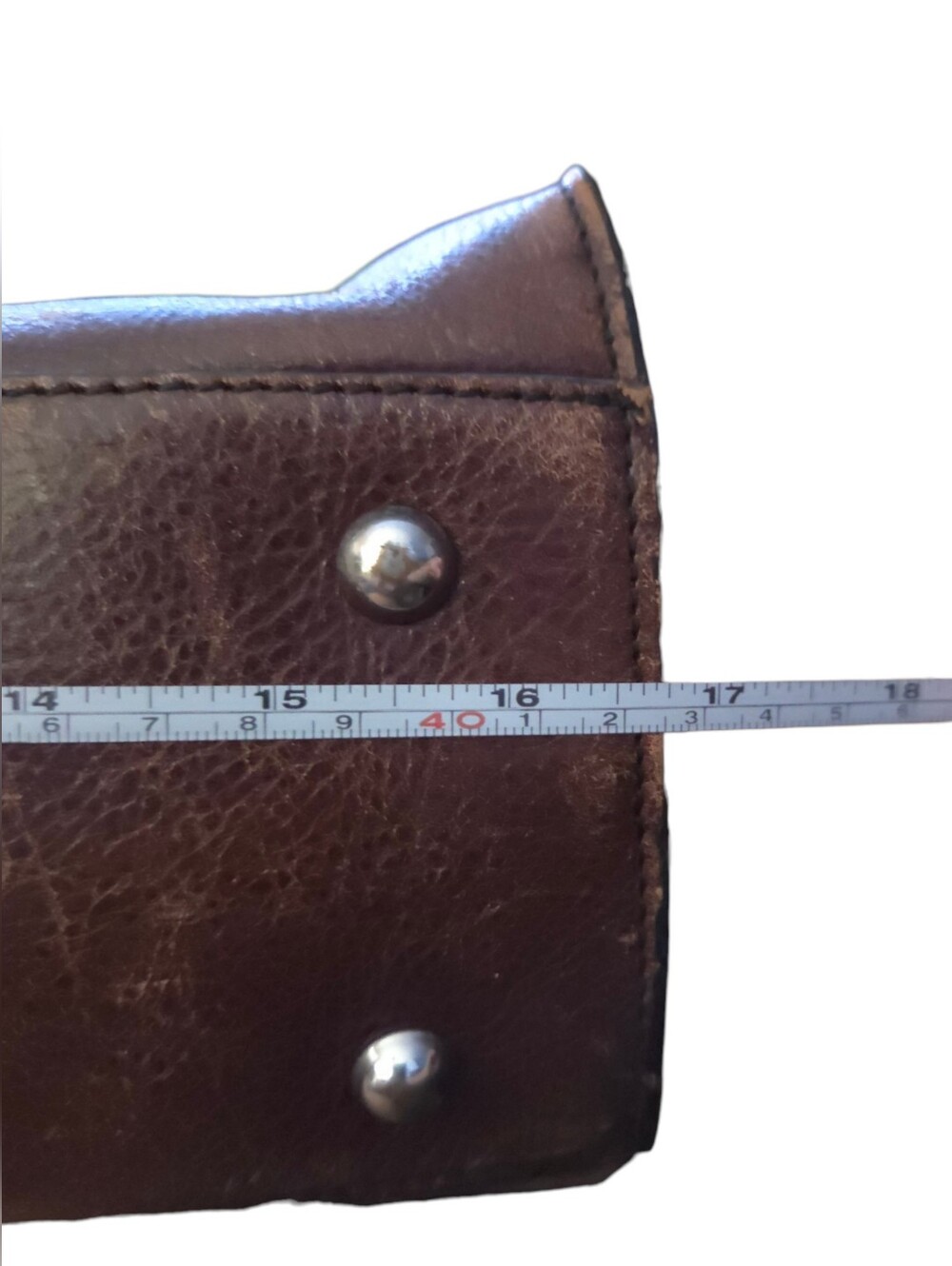 Wilsons Leather - Large Vintage Classic Brown Distressed Leather Tote Bag - Picture 16 of 16